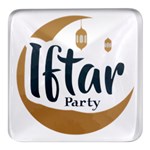 Iftar-party-t-w-01 Square Glass Fridge Magnet (4 pack)