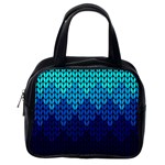 Blue Gradient Knit Pattern Classic Handbag (One Side)