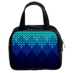 Blue Gradient Knit Pattern Classic Handbag (Two Sides)