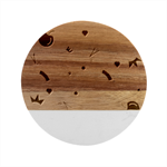 Pattern-fruit-apples-green Marble Wood Coaster (Round)