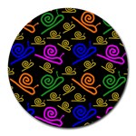 Pattern-repetition-snail-blue Round Mousepad