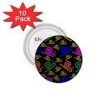 Pattern-repetition-snail-blue 1.75  Buttons (10 pack)