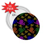 Pattern-repetition-snail-blue 2.25  Buttons (10 pack) 