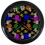 Pattern-repetition-snail-blue Wall Clock (Black)