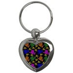 Pattern-repetition-snail-blue Key Chain (Heart)