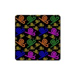 Pattern-repetition-snail-blue Square Magnet
