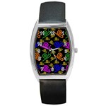 Pattern-repetition-snail-blue Barrel Style Metal Watch