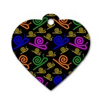Pattern-repetition-snail-blue Dog Tag Heart (One Side)