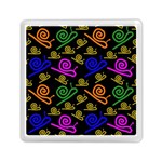 Pattern-repetition-snail-blue Memory Card Reader (Square)