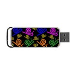 Pattern-repetition-snail-blue Portable USB Flash (One Side)
