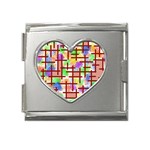 Pattern-repetition-bars-colors Mega Link Heart Italian Charm (18mm)