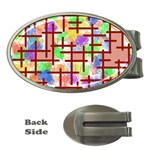 Pattern-repetition-bars-colors Money Clips (Oval) 