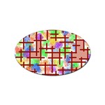 Pattern-repetition-bars-colors Sticker Oval (100 pack)