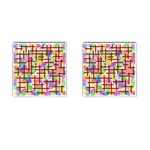 Pattern-repetition-bars-colors Cufflinks (Square)
