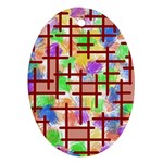Pattern-repetition-bars-colors Oval Ornament (Two Sides)