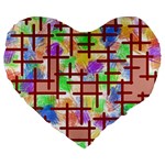 Pattern-repetition-bars-colors Large 19  Premium Flano Heart Shape Cushions