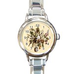 Vintage-antique-plate-china Round Italian Charm Watch