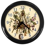 Vintage-antique-plate-china Wall Clock (Black)