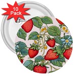 Strawberry-fruits 3  Buttons (10 pack) 