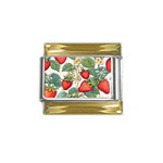 Strawberry-fruits Gold Trim Italian Charm (9mm)