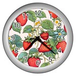 Strawberry-fruits Wall Clock (Silver)