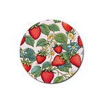 Strawberry-fruits Rubber Coaster (Round)