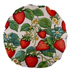 Strawberry-fruits Large 18  Premium Flano Round Cushions