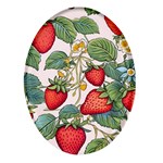 Strawberry-fruits Oval Glass Fridge Magnet (4 pack)