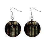 Stained Glass Window Gothic Mini Button Earrings