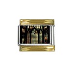 Stained Glass Window Gothic Gold Trim Italian Charm (9mm)