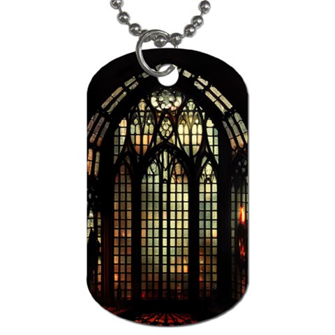 Stained Glass Window Gothic Dog Tag (One Side) from ZippyPress Front