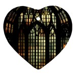 Stained Glass Window Gothic Heart Ornament (Two Sides)