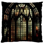 Stained Glass Window Gothic Standard Premium Plush Fleece Cushion Case (One Side)