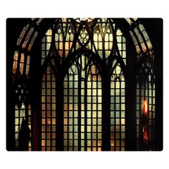 Stained Glass Window Gothic Two Sides Premium Plush Fleece Blanket (Kids Size) from ZippyPress 50 x40  Blanket Back