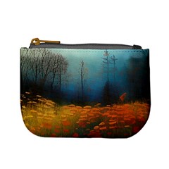 Wildflowers Field Outdoors Clouds Trees Cover Art Storm Mysterious Dream Landscape Mini Coin Purse from ZippyPress Front