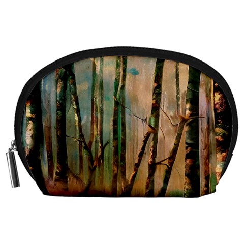 Woodland Woods Forest Trees Nature Outdoors Mist Moon Background Artwork Book Accessory Pouch (Large) from ZippyPress Front