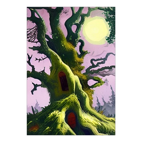 Outdoors Night Full Moon Setting Scene Woods Light Moonlight Nature Wilderness Landscape Large Tapestry from ZippyPress Front