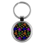 Pattern Repetition Snail Blue Key Chain (Round)