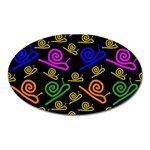 Pattern Repetition Snail Blue Oval Magnet