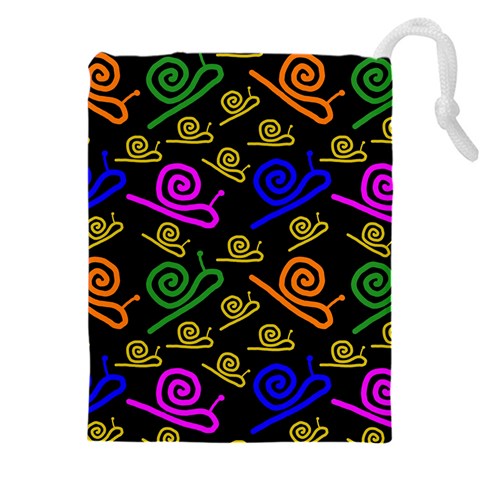 Pattern Repetition Snail Blue Drawstring Pouch (4XL) from ZippyPress Front