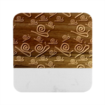 Pattern Repetition Snail Blue Marble Wood Coaster (Square)