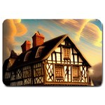 Village House Cottage Medieval Timber Tudor Split timber Frame Architecture Town Twilight Chimney Large Doormat