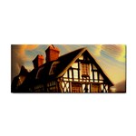 Village House Cottage Medieval Timber Tudor Split timber Frame Architecture Town Twilight Chimney Hand Towel