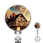 Village House Cottage Medieval Timber Tudor Split timber Frame Architecture Town Twilight Chimney Stainless Steel Nurses Watch