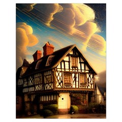 Village House Cottage Medieval Timber Tudor Split timber Frame Architecture Town Twilight Chimney Toiletries Pouch from ZippyPress Back