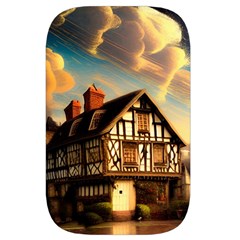 Village House Cottage Medieval Timber Tudor Split timber Frame Architecture Town Twilight Chimney Waist Pouch (Small) from ZippyPress Back