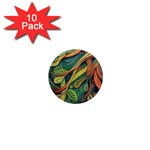 Outdoors Night Setting Scene Forest Woods Light Moonlight Nature Wilderness Leaves Branches Abstract 1  Mini Magnet (10 pack) 