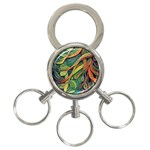 Outdoors Night Setting Scene Forest Woods Light Moonlight Nature Wilderness Leaves Branches Abstract 3-Ring Key Chain
