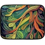 Outdoors Night Setting Scene Forest Woods Light Moonlight Nature Wilderness Leaves Branches Abstract Two Sides Fleece Blanket (Mini)