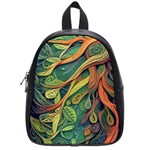 Outdoors Night Setting Scene Forest Woods Light Moonlight Nature Wilderness Leaves Branches Abstract School Bag (Small)